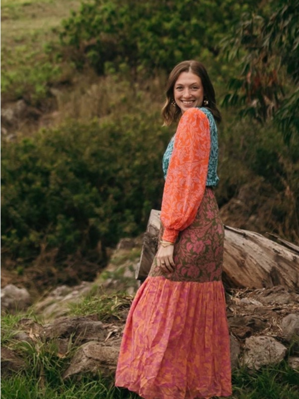 Farm Rio Colorblock Printed Maxi Dress - Picture 15 of 16